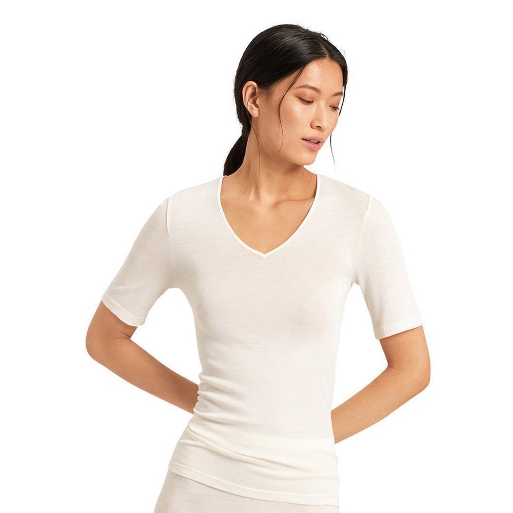 Akris White Sheer Gauze Smocked Blouse